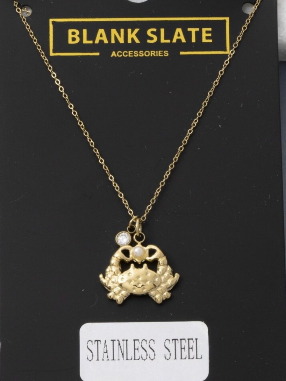 STAINLESS STEEL GOLD CRAB NECKLACE
